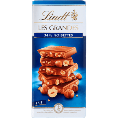 Lindt Les grandes melk chocolade hazelnoot