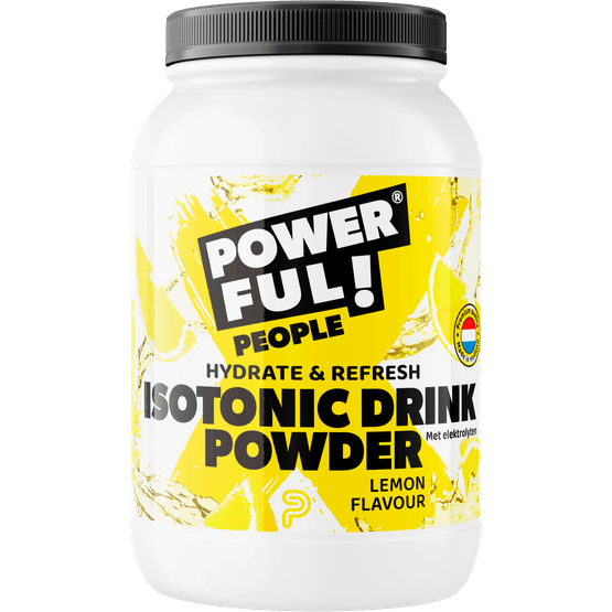 Foto van Powerful People Isotonic powder op witte achtergrond