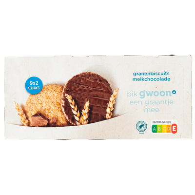 G'woon Granenbiscuit melk chocolade