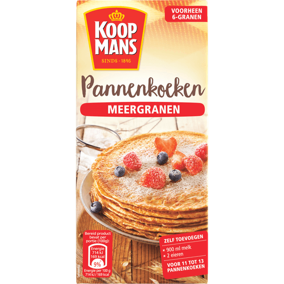 Foto van Koopmans Pannenkoek meergranen op witte achtergrond