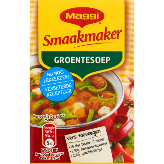 Foto van Maggi Smaakmaker groentesoep op witte achtergrond