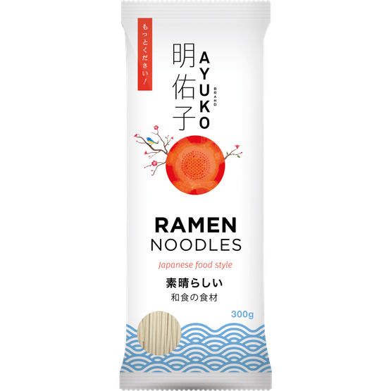 Foto van Ayuko Noedels ramen op witte achtergrond