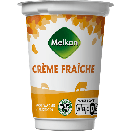 Foto van Melkan Creme fraiche 30% vet op witte achtergrond