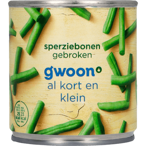 Foto van G'woon Sperziebonen gebroken op witte achtergrond