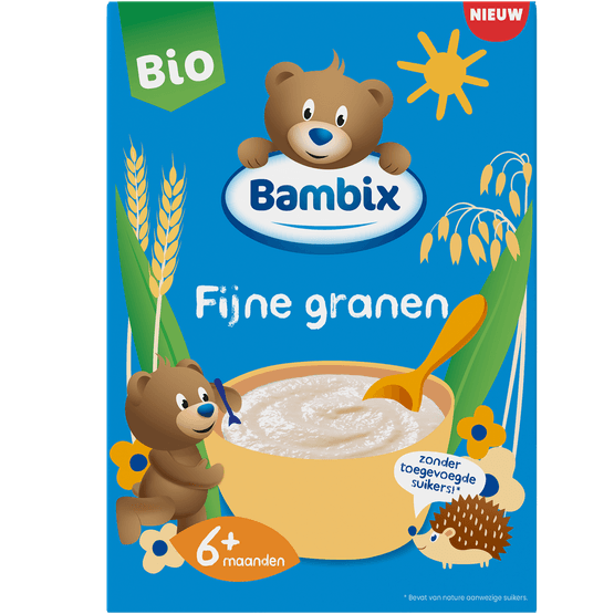 Foto van Bambix Ontbijtpap fijne granen 6+ maanden op witte achtergrond