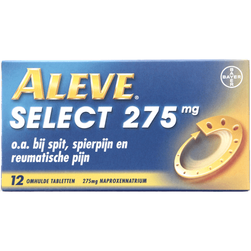 Foto van Aleve Select tabletten 275mg op witte achtergrond