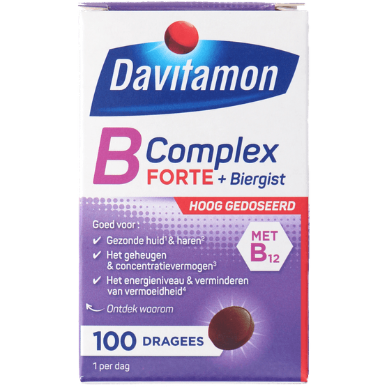 Foto van Davitamon Compex forte vitamine b op witte achtergrond