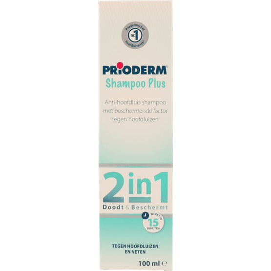 Foto van Prioderm Shampoo plus luizen op witte achtergrond