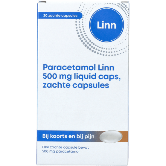 Foto van Linn Paracetamol 500mg liquid op witte achtergrond