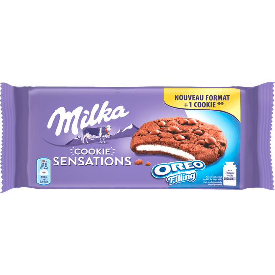 Foto van Milka Sensations oreo op witte achtergrond