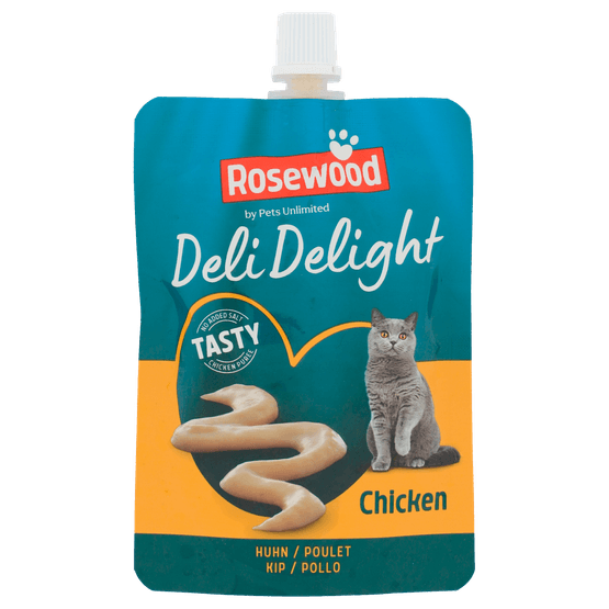 Foto van Rosewood Kattensnack delight kip op witte achtergrond