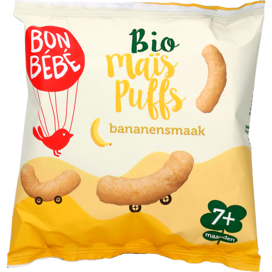 Foto van Bonbébé Banaan puffs op witte achtergrond