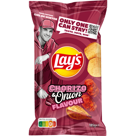 Foto van Lay's Chips max chorizo op witte achtergrond