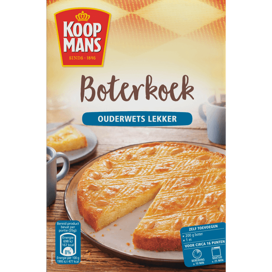 Foto van Koopmans Boterkoek op witte achtergrond