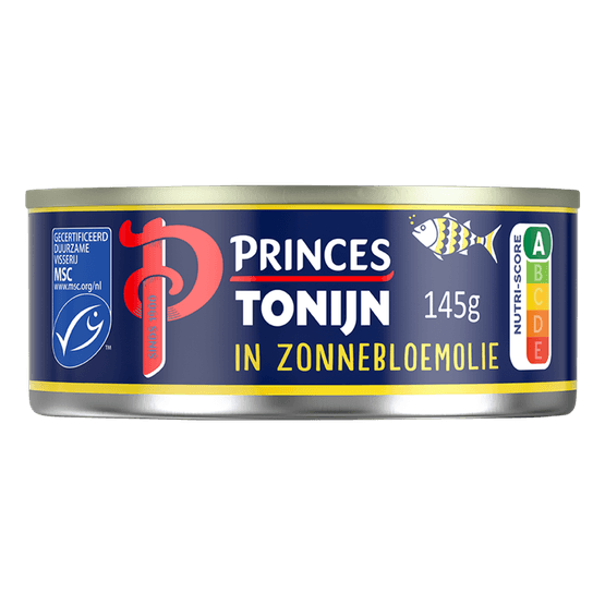 Foto van Princes Tonijnstukken in zonnebloemolie op witte achtergrond