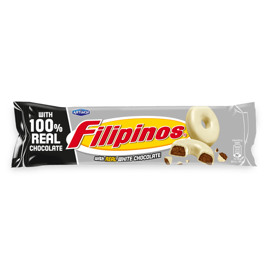 Foto van Filipinos Witte chocolade op witte achtergrond