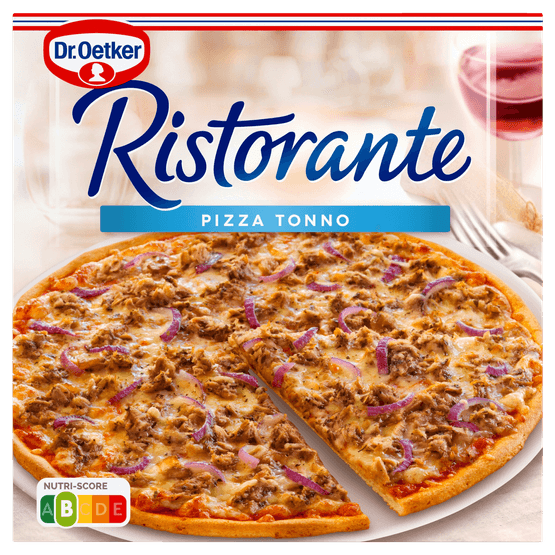 Foto van Dr. Oetker Ristorante pizza tonno op witte achtergrond