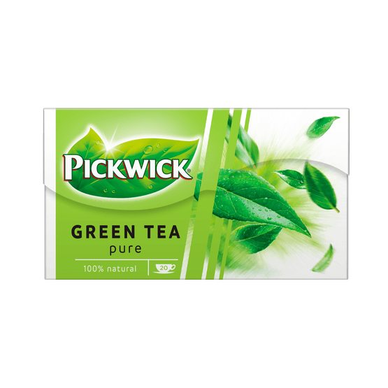 Foto van Pickwick Pure groene thee op witte achtergrond