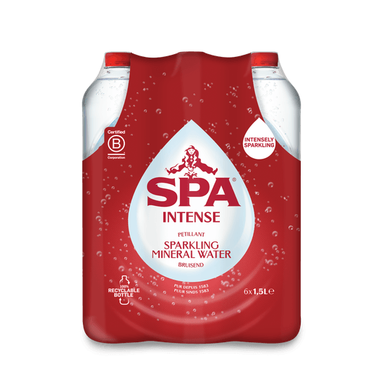 Foto van Spa Mineraalwater intense 6x1.5l op witte achtergrond