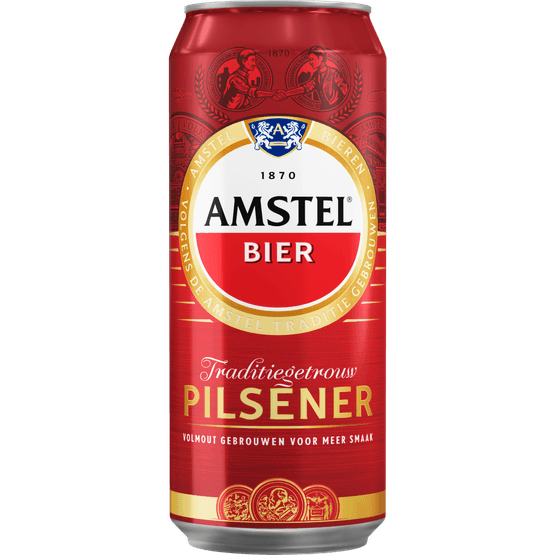 Foto van Amstel Pilsener op witte achtergrond