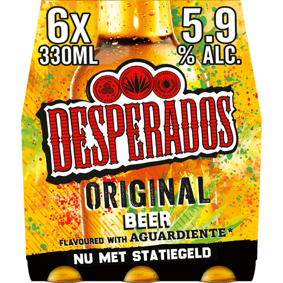 Foto van Desperados Original 6x33cl op witte achtergrond