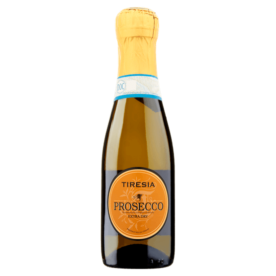 Foto van Tiresia Spumante prosecco extra dry op witte achtergrond