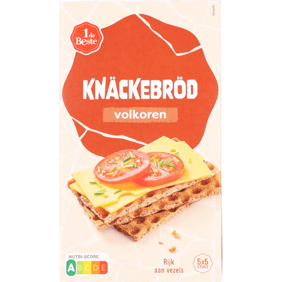 Foto van 1 de Beste Knackebrod volkoren op witte achtergrond