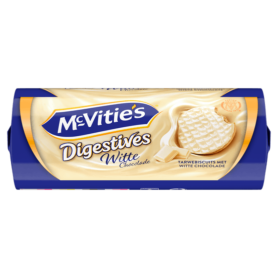 Foto van McVitie's Digestive witte chocolade op witte achtergrond