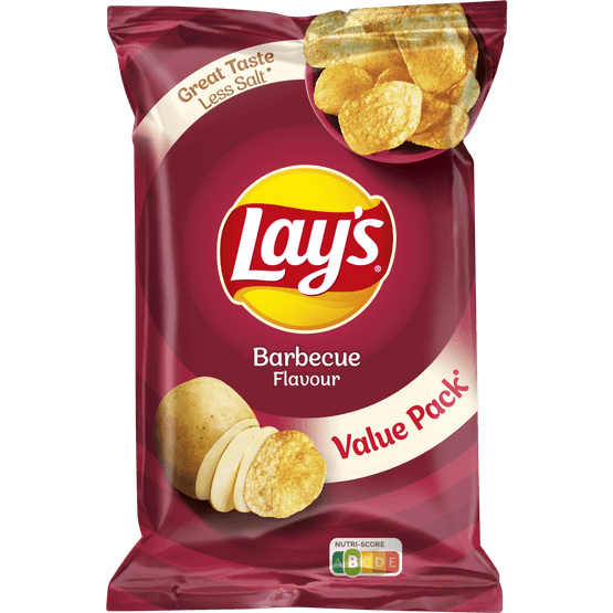 Foto van Lay's Chips bbq op witte achtergrond