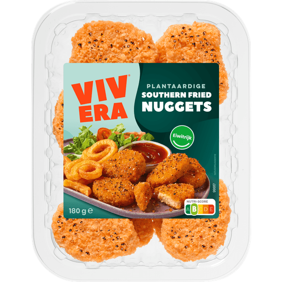 Foto van Vivera Southern fried nuggets op witte achtergrond