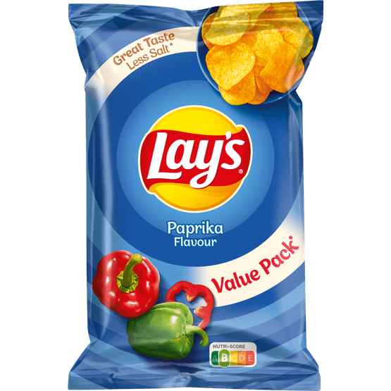 Foto van Lay's Chips paprika op witte achtergrond