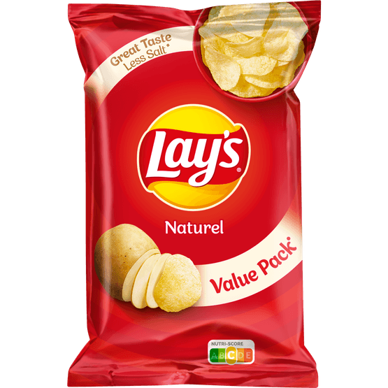 Foto van Lay's Chips naturel op witte achtergrond