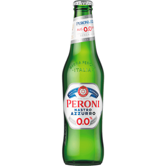 Foto van Peroni Nastro azzurro 0.0% op witte achtergrond