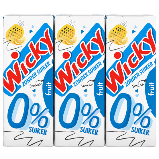 Foto van Wicky Fruit 0% 6x20 cl. op witte achtergrond