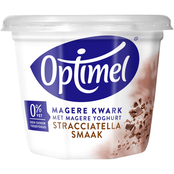 Foto van Optimel Kwark stracciatella op witte achtergrond