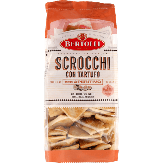 Foto van Bertolli Scrocchi con tartufo op witte achtergrond