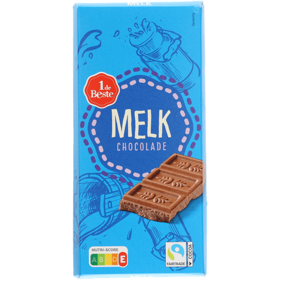 Foto van 1 de Beste Chocoladereep melk op witte achtergrond