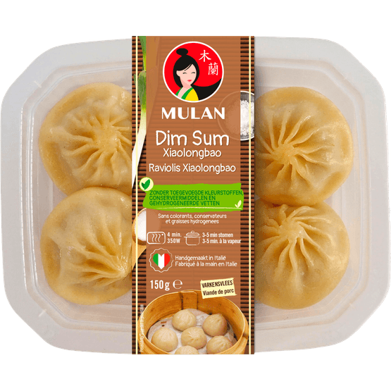Foto van Mulan Dim sum xiaolongbao op witte achtergrond