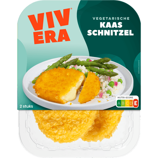 Foto van Vivera Kaasschnitzel 2 stuks op witte achtergrond