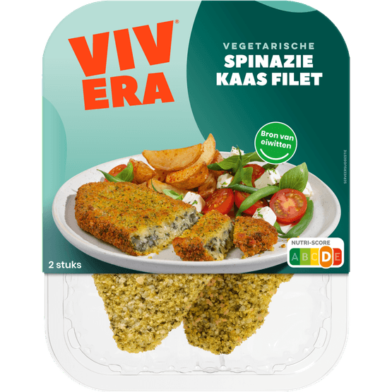 Foto van Vivera Spinazie kaas filet 2 stuks op witte achtergrond