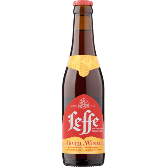 Foto van Leffe Winterbier op witte achtergrond