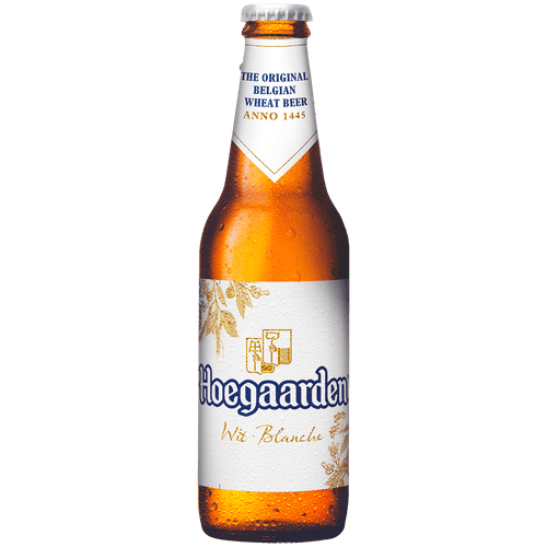 Foto van Hoegaarden Witbier op witte achtergrond