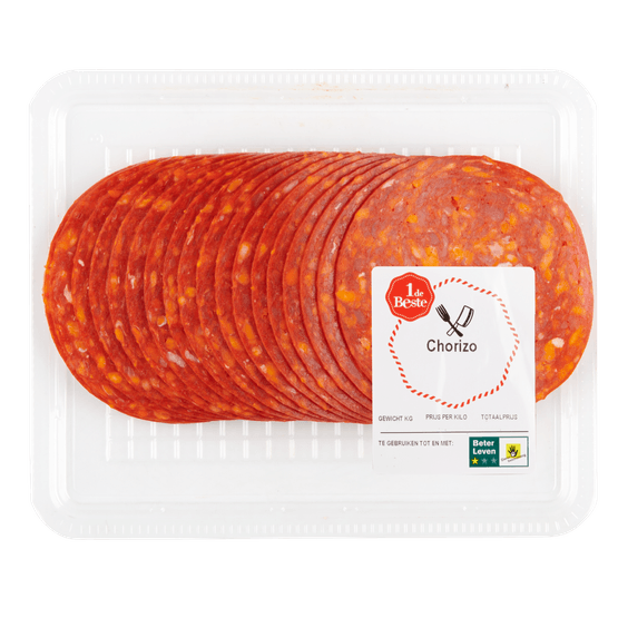 Foto van 1 de Beste Chorizo op witte achtergrond