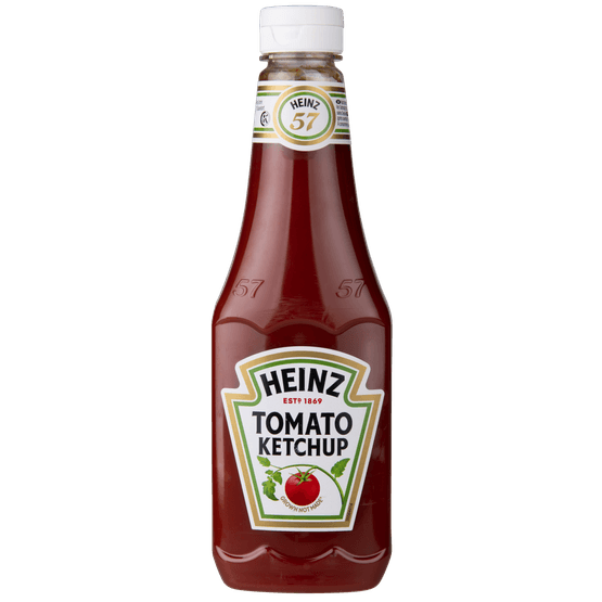 Foto van Heinz tomatenketchup op witte achtergrond