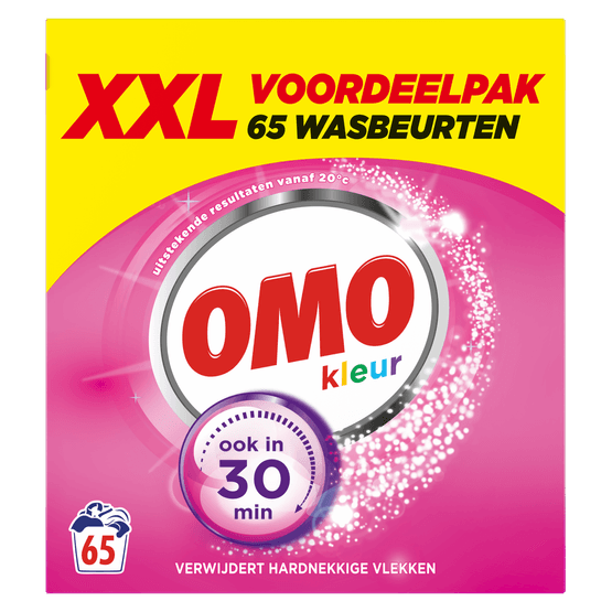 Foto van Omo Wasmiddel poeder kleur 65 wasbeurten op witte achtergrond