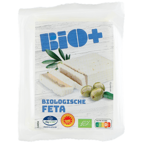 Foto van Bio+ Feta op witte achtergrond