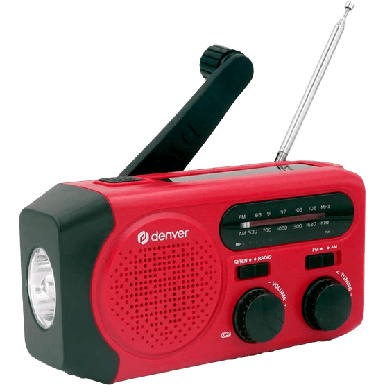Foto van Denver solar crank radio scr-2010 op witte achtergrond