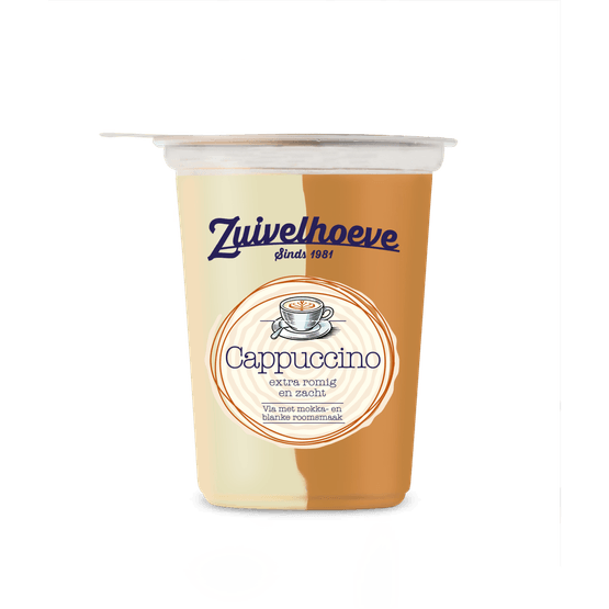 Foto van Zuivelhoeve Boern vla cappuccino op witte achtergrond