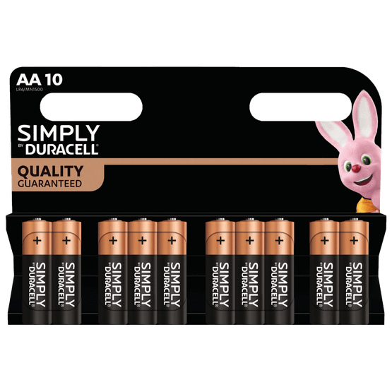 Foto van Duracell Simply batterijen aa op witte achtergrond