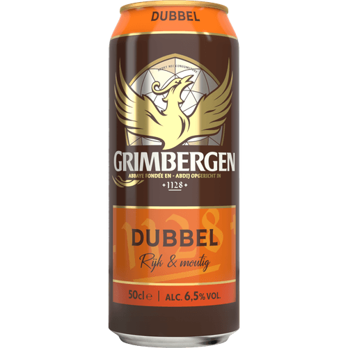 Foto van Grimbergen Dubbel op witte achtergrond